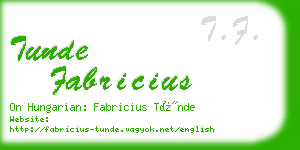 tunde fabricius business card